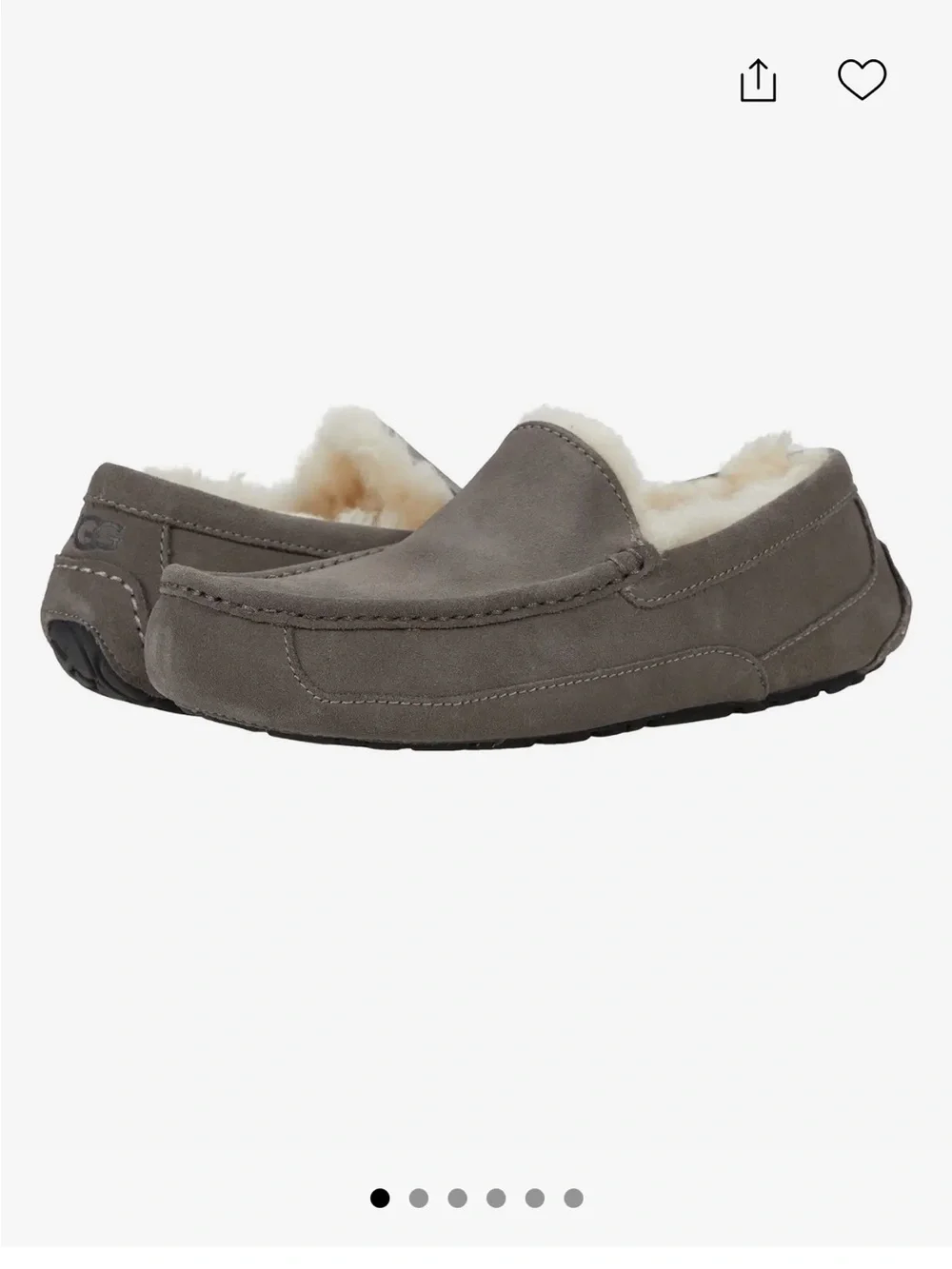 UGG Men's Taupe Suede Shearling-Lined Driving Moccasins. Excellent condition